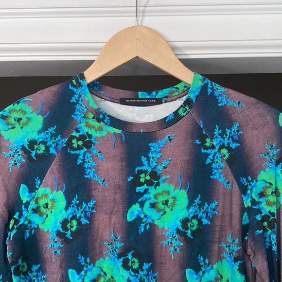 Christopher Kane Bodycon Floral Long Sleeve Mini Dress sz M - Picture 5 of 8